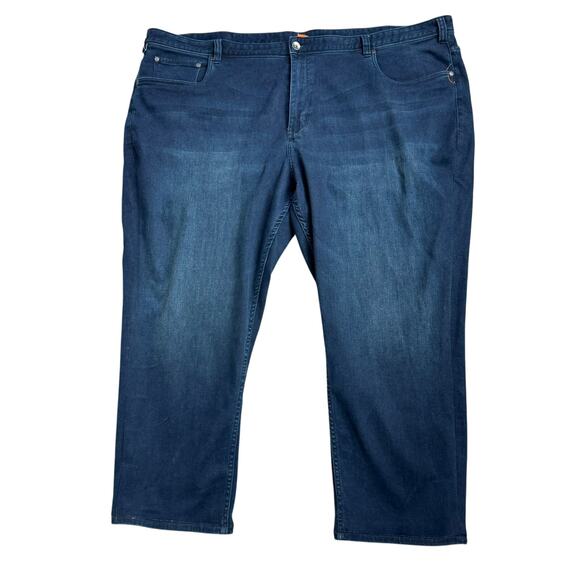 TOMMY BAHAMA Men's‎ 54x30 Dark Wash Indigo Blue Jeans Straight Stretch Soft EUC - Picture 2 of 9